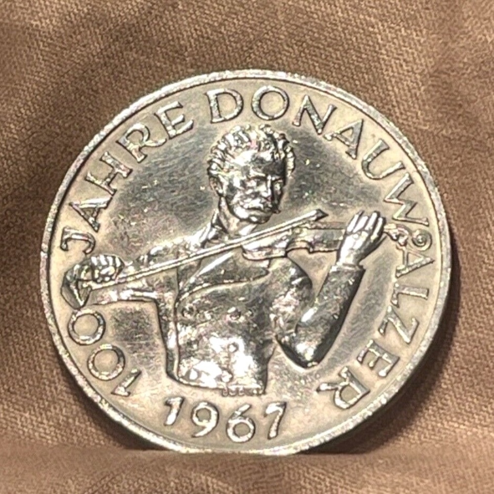 1967 Austria Silver 50 Ma Schilling-Extreme Design With Well Defined Lines